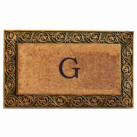 Calloway Mills Monogram Door Mat, Gold, Black, Natural, 18 in W x 30 in L 10001GOLDG